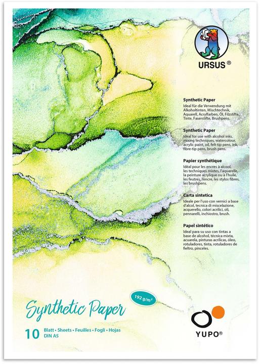 Actual product image Ursus Painting pad Yupo Synthetic, A5, 10 sheets (A5)