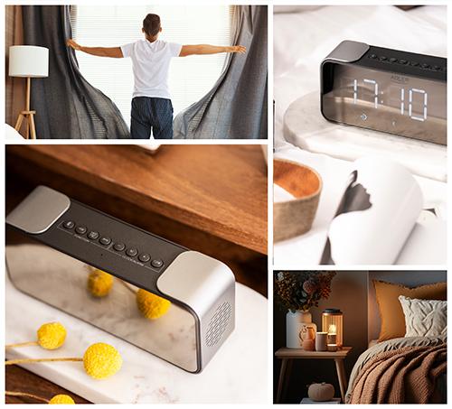 Actual product image Adler Wireless alarm clock with radio AD 1190 AUX in, Silver/Black, Alarm function