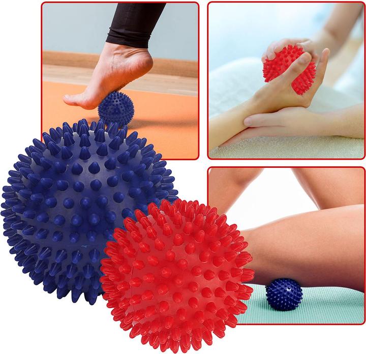 Immagine prodotto Casativo 4 palline da massaggio con nodi di 2 dimensioni per la riflessologia, 9 e 7,5 cm