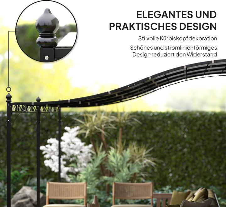 Produktbild Outsunny Anbaupavillon Metall, Polyester Dunkelgrau (491 cm, 298 cm)