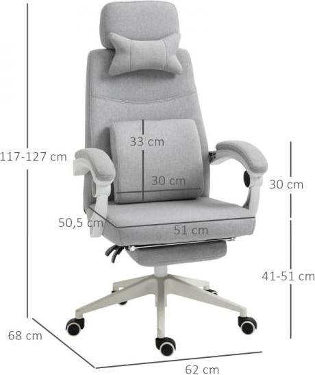 Image du produit Vinsetto Siège de travail avec repose-pieds