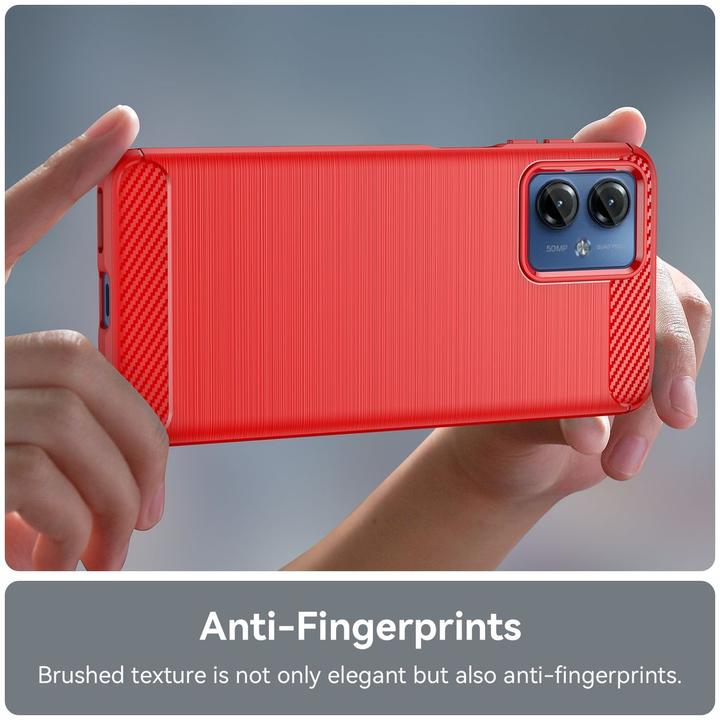 Produktbild König Design Schutz Handy Hülle für Motorola Moto G14 Case Cover Carbon Bumper Etuis Schale (Motorola Moto G14)