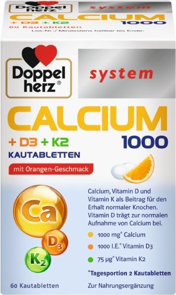 Actual product image Doppelherz Calcium 1000+D3+K2 system, 60 tablets (60 Piece, Pills)