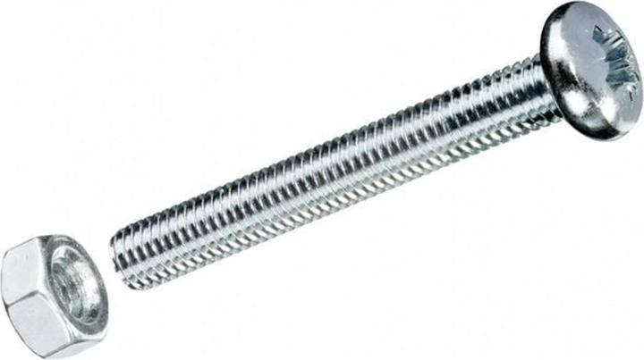 FTM Metrische Schrauben M 6 x 80 mm, mit Muttern, Stahl, 2 Stück (2 Schrauben pro Stück)