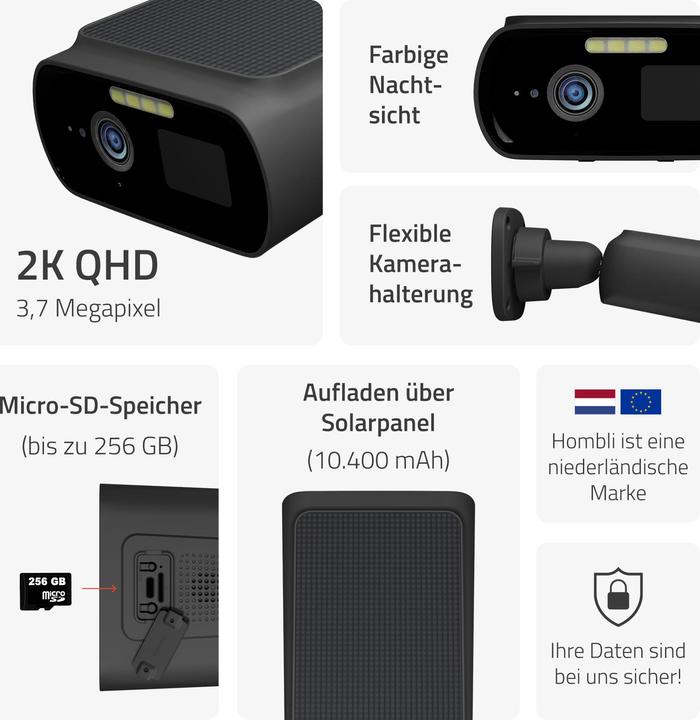 Produktbild Hombli Solar Cam (2560 x 1440 Pixels)