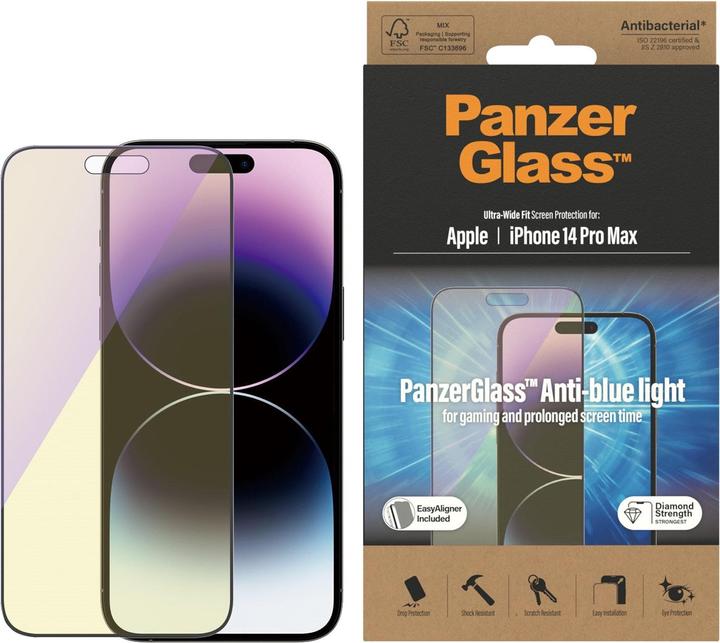 PanzerGlass Ultra Wide Anti Bluelight (1 Stück, Apple iPhone 14 Pro Max)