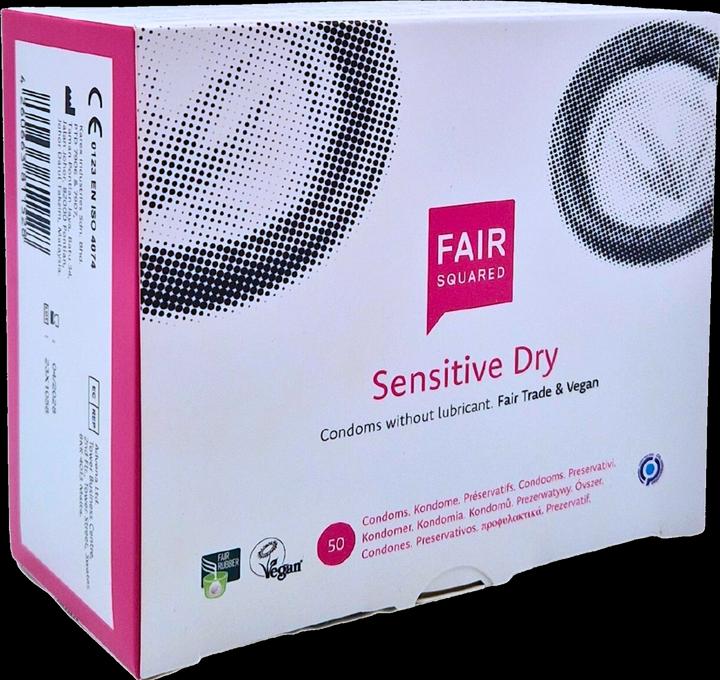 Fair Squared Sensitive Dry» 50 trockene Fair-Trade-Kondome ohne Silikon (50 Stk.)