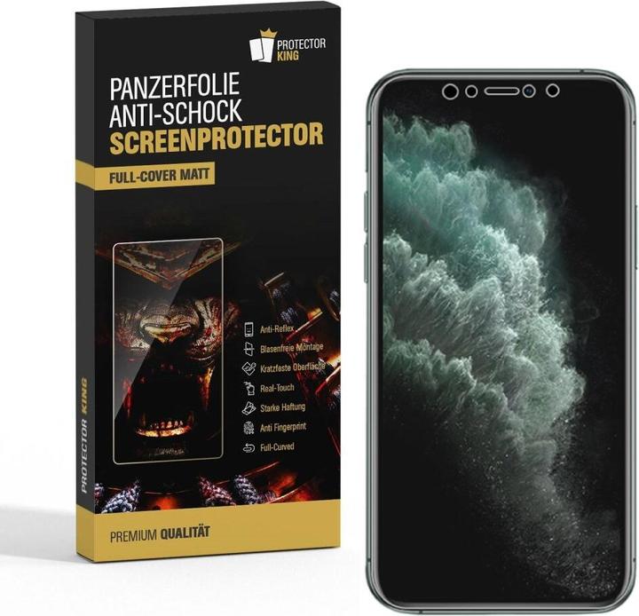 Protectorking 3x Panzerfolie Anti-Shock Full Cover matt (3 Stück, Apple iPhone 11 Pro Max)