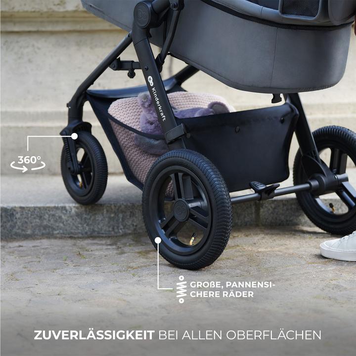 Actual product image KinderKraft Multifunctional Baby Stroller MOOV 2 XL AIR MOONLIGHT GREY