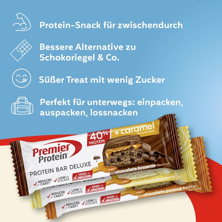 Produktbild Premier Protein Deluxe (Schokolade, Erdnuss, 15 Stk., 750 g)