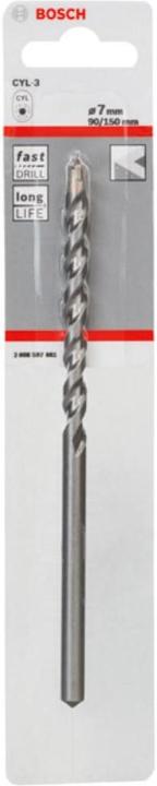 Produktbild Bosch Professional Zubehör Betonbohrer CYL-3, 7 x 90 x 150 mm, d 6,5 mm, 1er-Pack (6.5 mm)