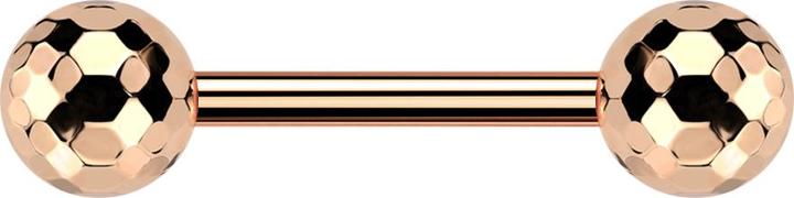Star Piercing Threadless Barbell rosegold mit zwei Discokugeln rosegold (Titan G23, ohne Messing)