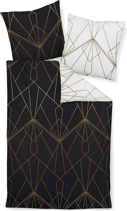 Produktbild Janine Mako-Satin Bettwäsche J.D. 87054 bronzebraun schwarz (Bettwäsche Set, 200 x 200 cm, 70 x 90 cm)