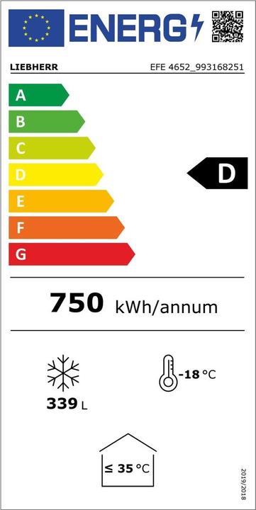 Etichetta energetica Liebherr EFE 4652 (Struttura autonoma, 339 l)
