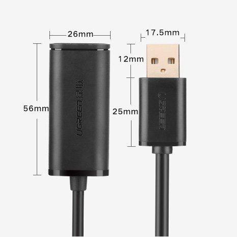 Immagine prodotto Ugreen Cavo di prolunga USB 2.0 US121 10m - Nero (10 m, USB 2.0)