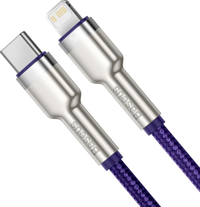 Actual product image Baseus Cafule Series USB-C cable for Lightning, 20W, 2m (purple) (2 m, USB 2.0)
