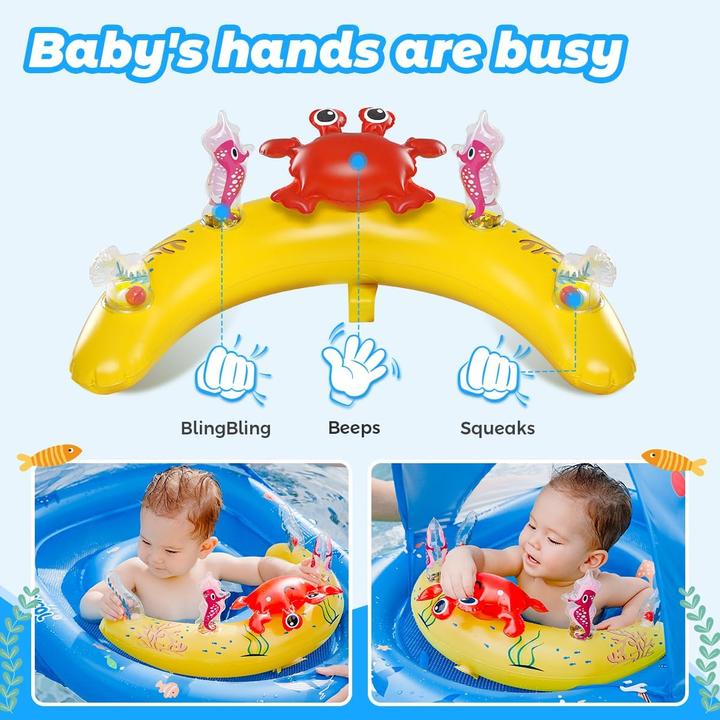 Image du produit Activity Board Bouée bébé avec pare-soleil UPF50+ et jouets