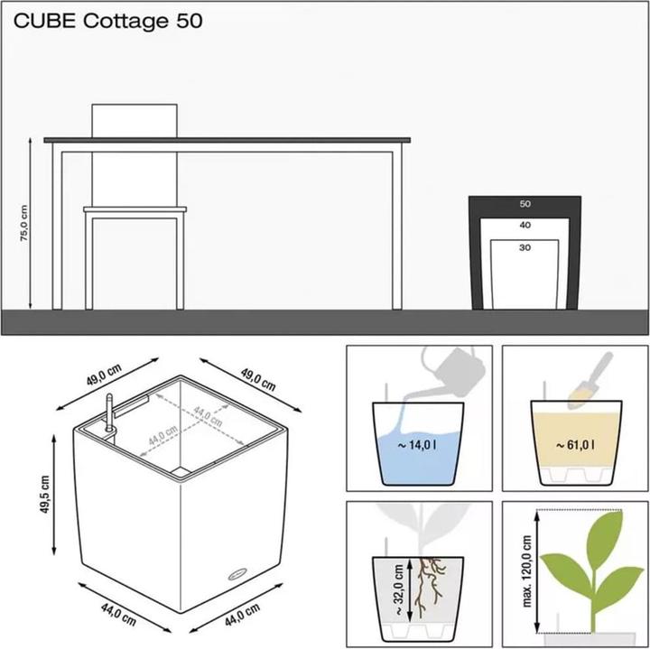 Produktbild Lechuza Cube Cottage (49 cm)