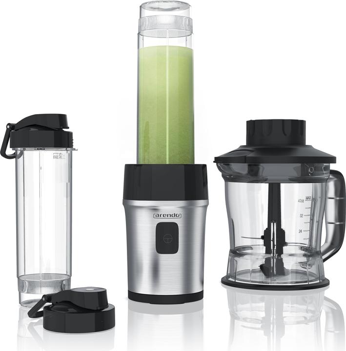 Produktbild Arendo Standmixer 700 W, Edelstahl Mixer & Zerkleinerer 1,2L 2IN1 inkl. 2x Mixbehälter je 0,57L (1200 ml, 700 W)