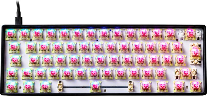 Actual product image Deltaco DK475 Mechanical 60% Keyboard, Pudding Keycaps, Hot swap (CH, Cable)