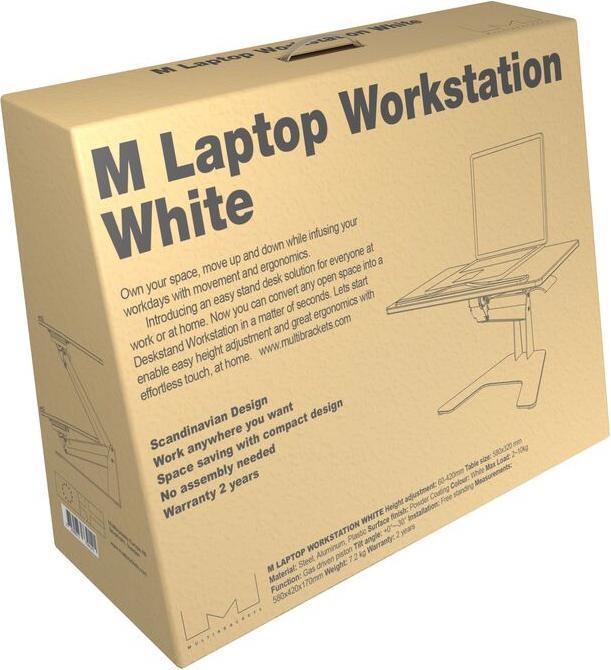 Produktbild Multibrackets Steharbeitsplatz für Laptop/Tablett, weiss, Metall/