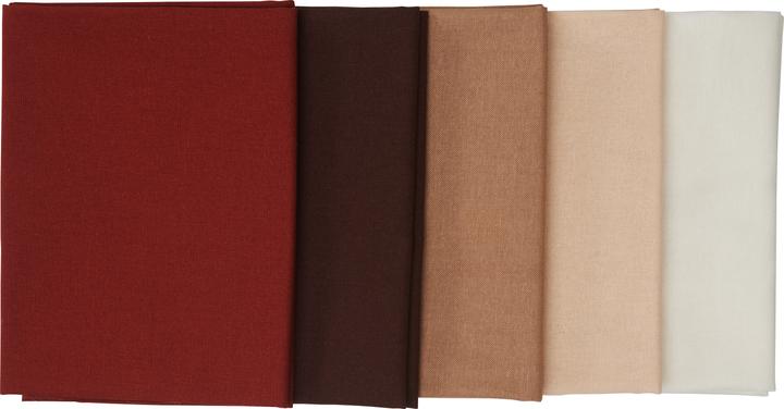 Stafil Paquet de tissus Patchy Uni "brun naturel", 5 pièces découpées de 45 x 55 cm chacune