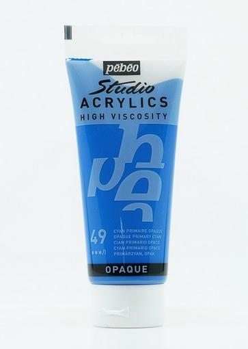 Produktbild Pebeo Studio Acrylics Feine Acrylfarben (Primärzyanblau Opak, 100 ml)