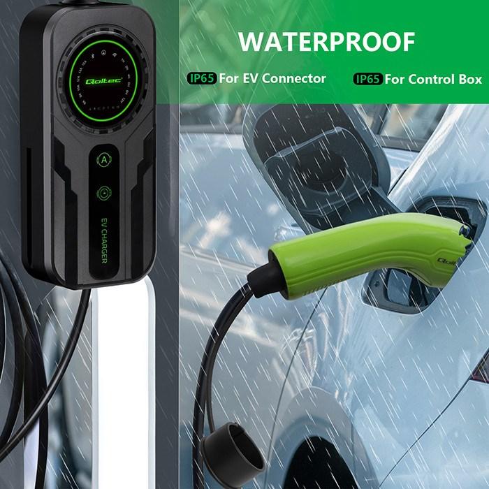 Image du produit Qoltec Mobilna ładowarka do samochodu elektrycznego EV z regulacją 2w1 Typ2 | SCHUKO | 3.5kW | 230V (Type 2, 3.50 kW, 16 A)