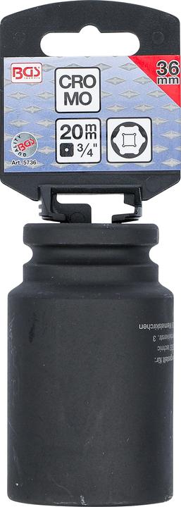 Produktbild BGS Kraft-Steckschlüssel-Einsatz Sechskant, tief Antrieb Innenvierkant 20 mm (3/4") SW 36 mm (36 mm)