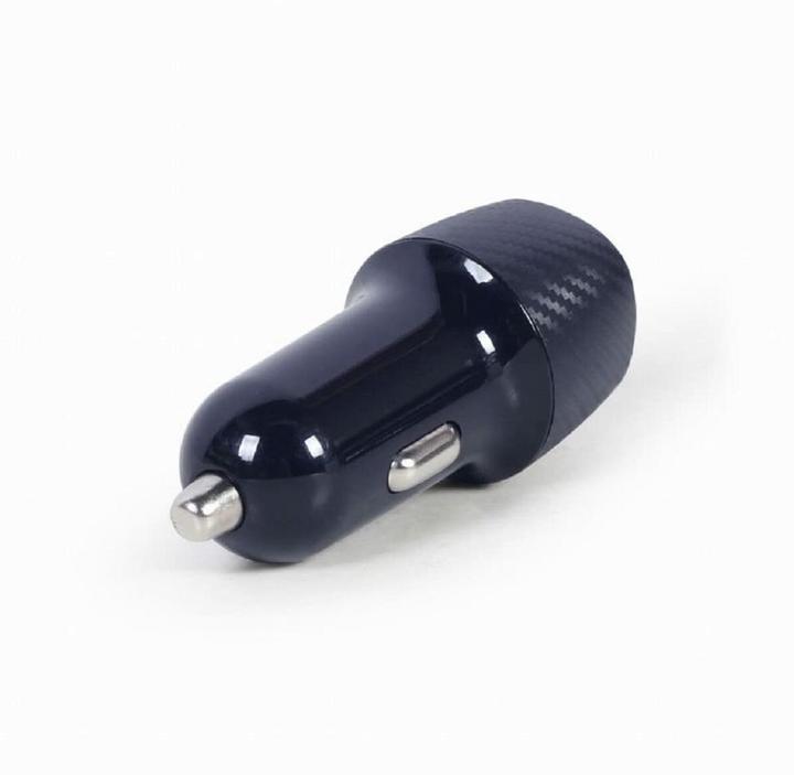 Actual product image Gembird 2-port USB car fast charger, Type-C PD, 18 W, black