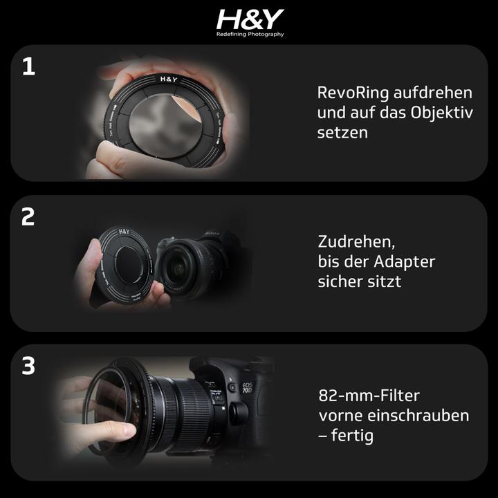 Produktbild H&Y RevoRing 82-95mm Var Adapter For 95mm Filters (HY-RS95) (HY-RS95) (Objektivfilter Adapter, 82 mm)