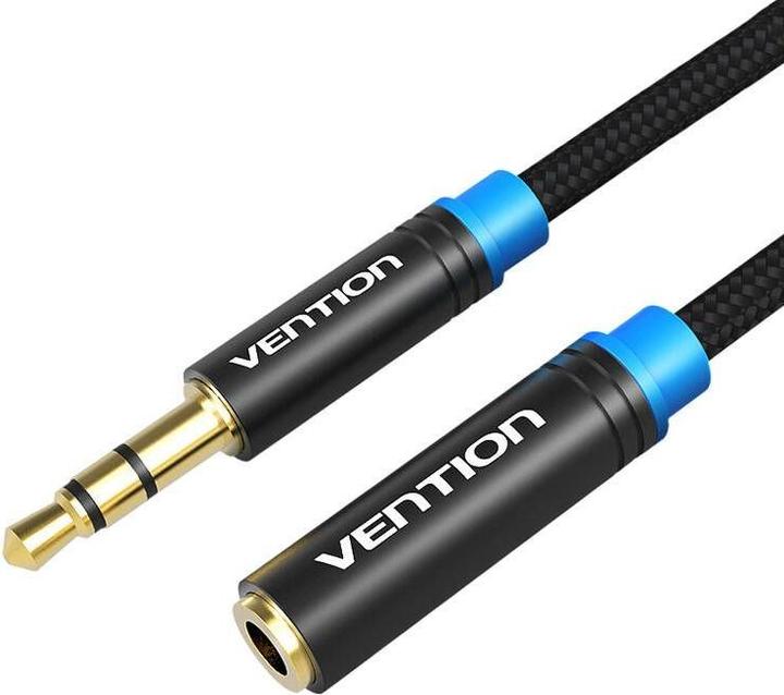 Immagine prodotto Vention Cavo di prolunga da 3,5 mm intrecciato in cotone, nero - 5 m (5 m, Connettore da 3,5 mm (AUX))