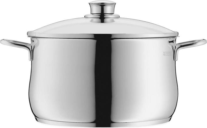 Produktbild WMF Kochtopf Fleischtopf Induktion 24cm Glasdeckel Diadem Plus Edelstahl 18/10 (24 cm, Kochtopf, Edelstahl)