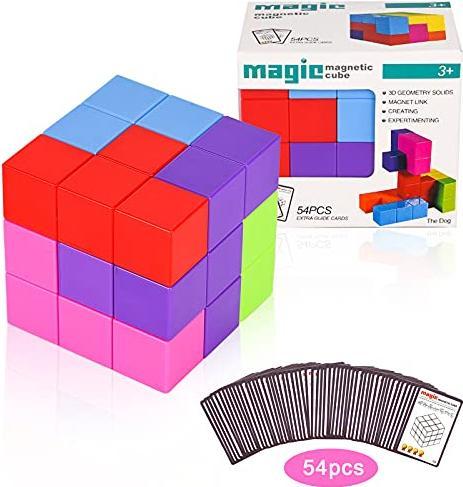 Produktbild Activity Board Magnetische Bausteine Würfel, Bausteine Spielwaren für Kinder mit 54 Smarte Cards