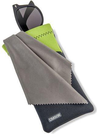 Immagine prodotto Carson Borsa per occhiali in neoprene con panno in microfibra - grigio/verde