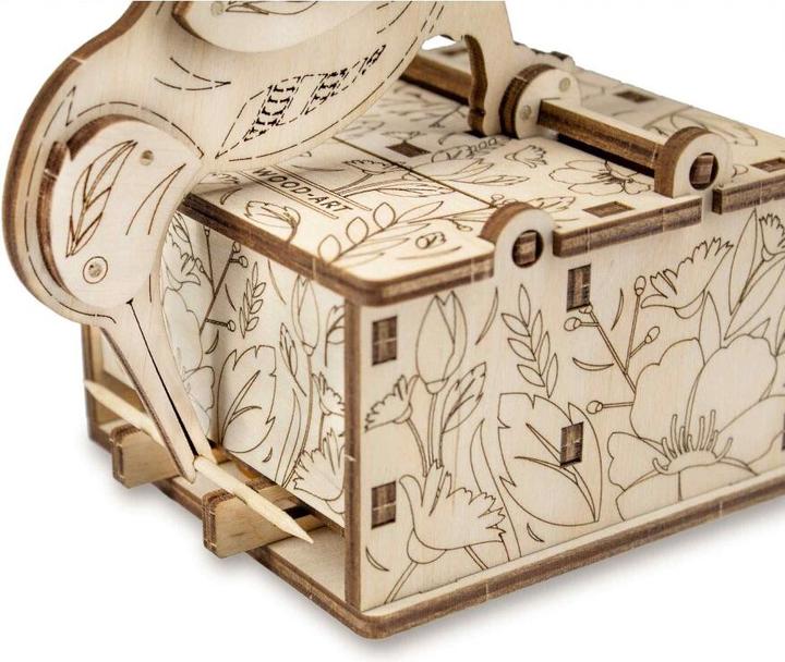 Actual product image Eco Wood Art Toothpick dispenser - bird