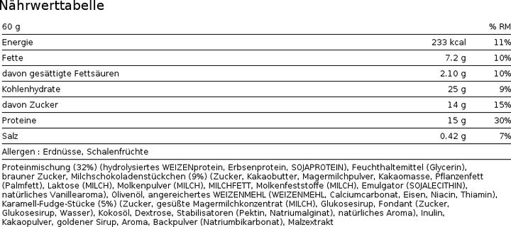 Valori nutrizionali e ingredienti Mars Hi Protein (Cioccolato e caramello, 12 pz., 60 g)
