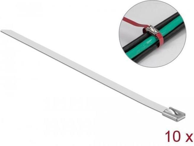 Actual product image Delock Stainless steel cable tie 200x7,9 10pcs. (Metal cable ties, 200 mm, 10 pcs.)
