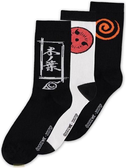 Difuzed NARUTO Shippuden - Symbol - Pack de 3 Paires de Chaussettes (T43-46) (3er Pack, 43, 46)