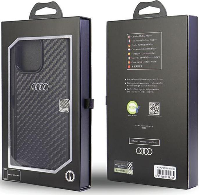 Immagine prodotto Audi Custodia rigida in fibra di carbonio per iPhone 13 Pro Max 6,7" AU-TPUPCIP13PM-R8/D2-BK (Apple iPhone 13 Pro Max)