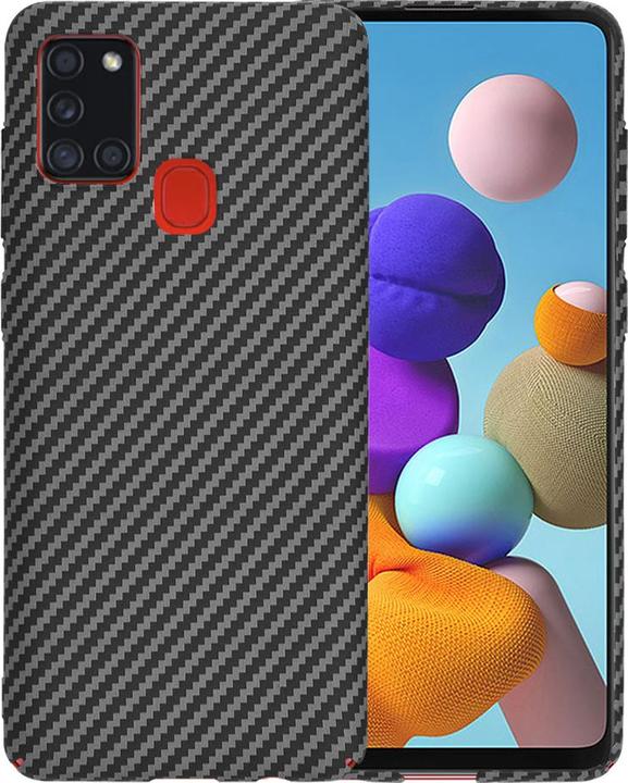 Actual product image Techsuit - Carbonite FiberShell - Samsung Galaxy A21s - Black (Samsung Galaxy A21s)