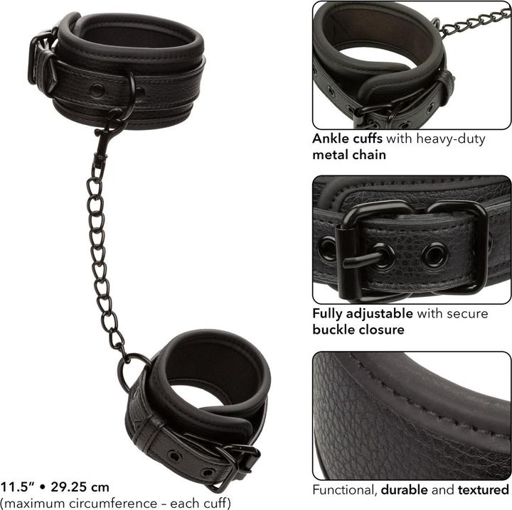 Produktbild CalExotics Nocturnal Fussmanschetten Leder Verstellbar Schwarz