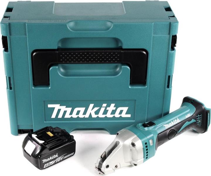 Actual product image Makita DJS 161 M1J 18 V Li-Ion Cisaille métal avec Coffret de transport Makpac + 1 x chargeur 4,0 A