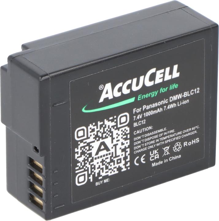 Image du produit AccuCell Akku passend für Panasonic DMW-BLC12, DMW-BLC12E, DMC-GH2 (Batterie de l'appareil photo)