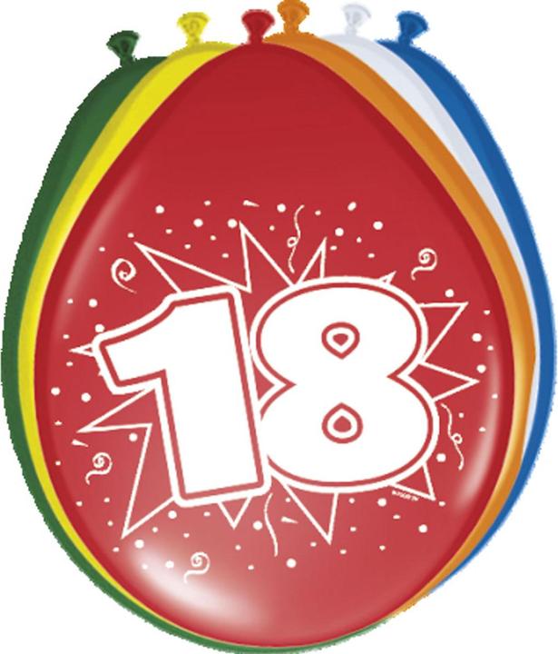 Produktbild Folat 18. Geburtstag Luftballons: Dekoration Runder Geburtstag (8 x)