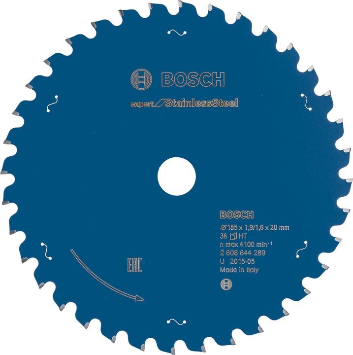 Actual product image Bosch Professional Zubehör Circular saw blade Expert for Stainless Steel, 185 x 20 x 1.9 x 36