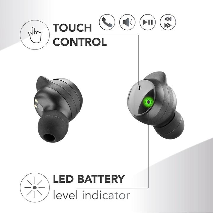 Produktbild Cellularline Music Sound Flow Kabelloses In-Ear-Headset Musik und Bluetooth-Anrufe Schwarz (keine Geräuschunterdrückung, 25 h, Kabellos)