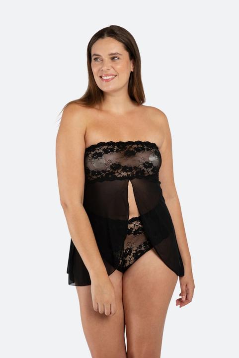 Image du produit Christine Le Duc Nikki Nuisette en dentelle avec short sexy - Noir (M)