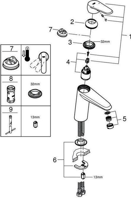 Produktbild Grohe Eurodisc Cosmopolitan Einhand-Waschtischbatterie M-Size