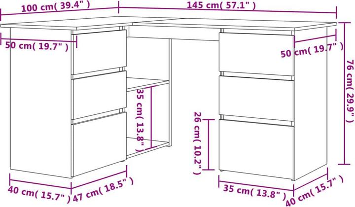 Actual product image VidaXL Wibeke (145 x 100 x 76 cm)